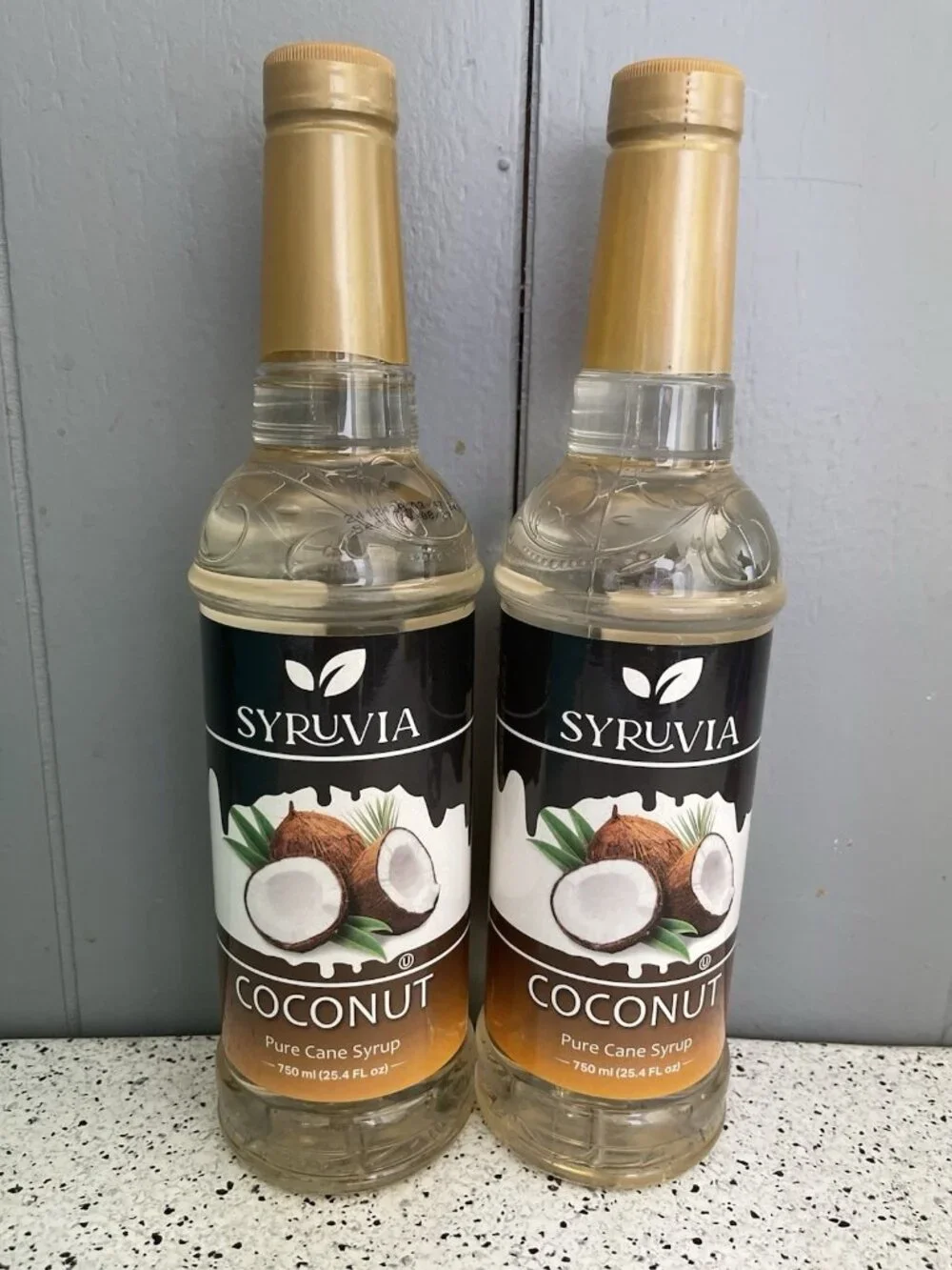 Syruvia Coconut Pure Cane Sugar , Coffee Syrup – 750ml~25.4 fl oz  Exp 8/2027